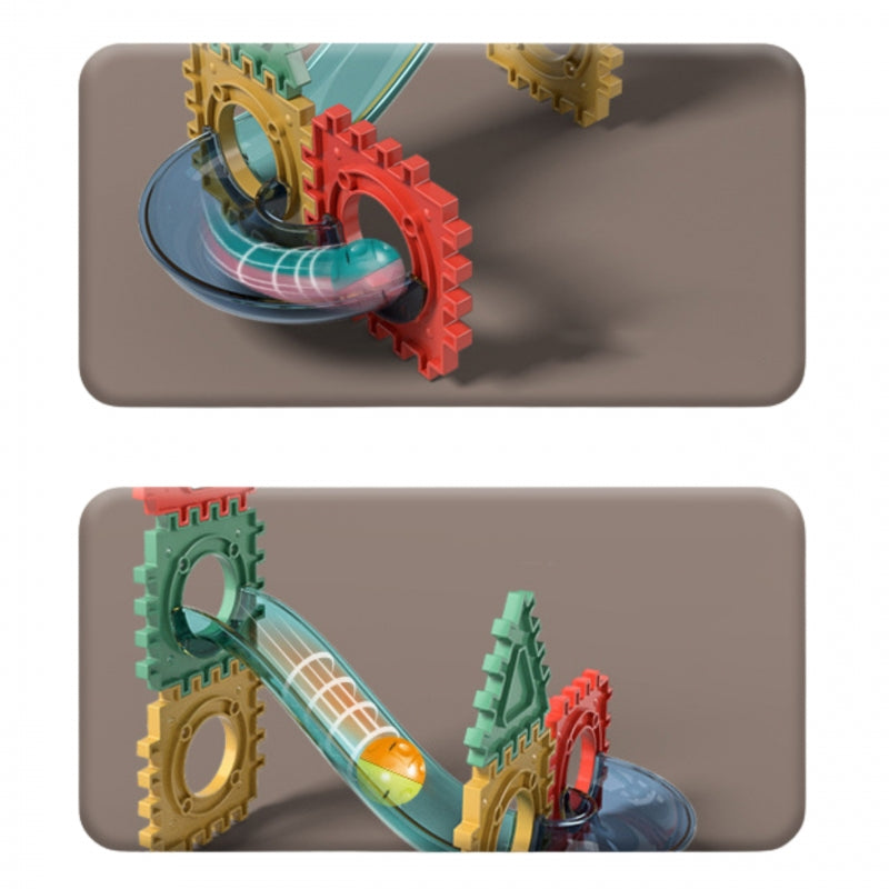 Magnetinis 3D konstruktorius vaikams „Kamuoliukų trasa“ 68 vnt., WOOPIE