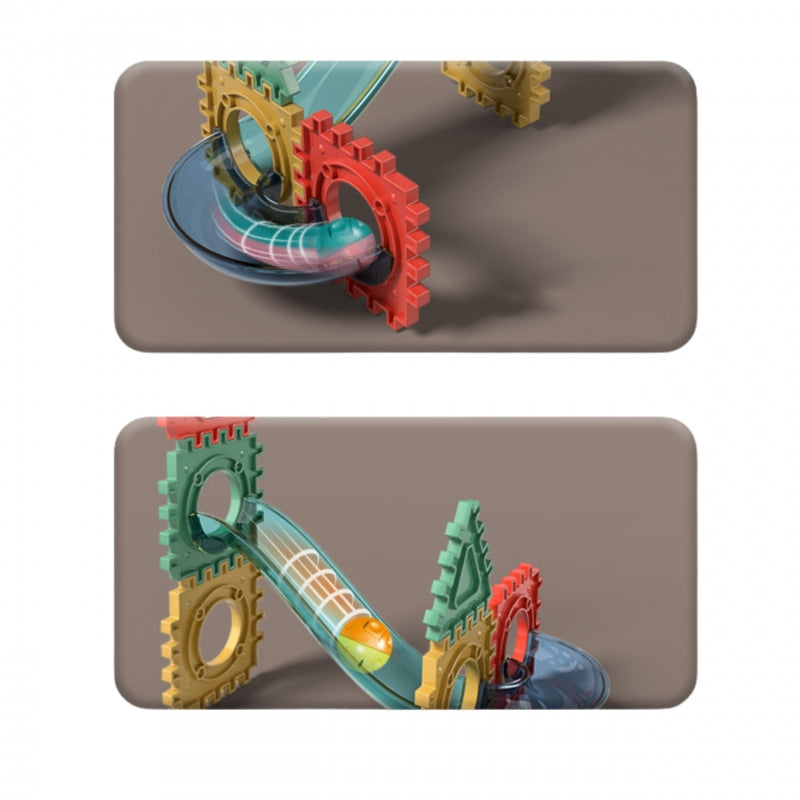 Magnetinis 3D konstruktoriaus rinkinys „Kamuoliukų trasa“ 128 vnt., WOOPIE
