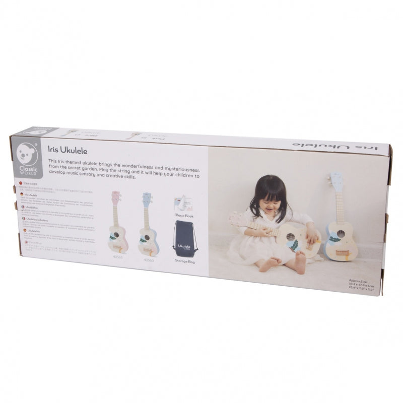 Medinė, vaikiška ukulėlė CLASSIC WORLD, rožinė