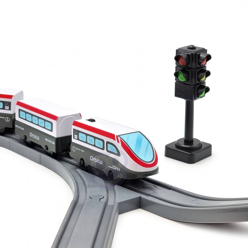 Traukinių trasa su tuneliu ir transporto priemonėmis - 80 detalių Woopie