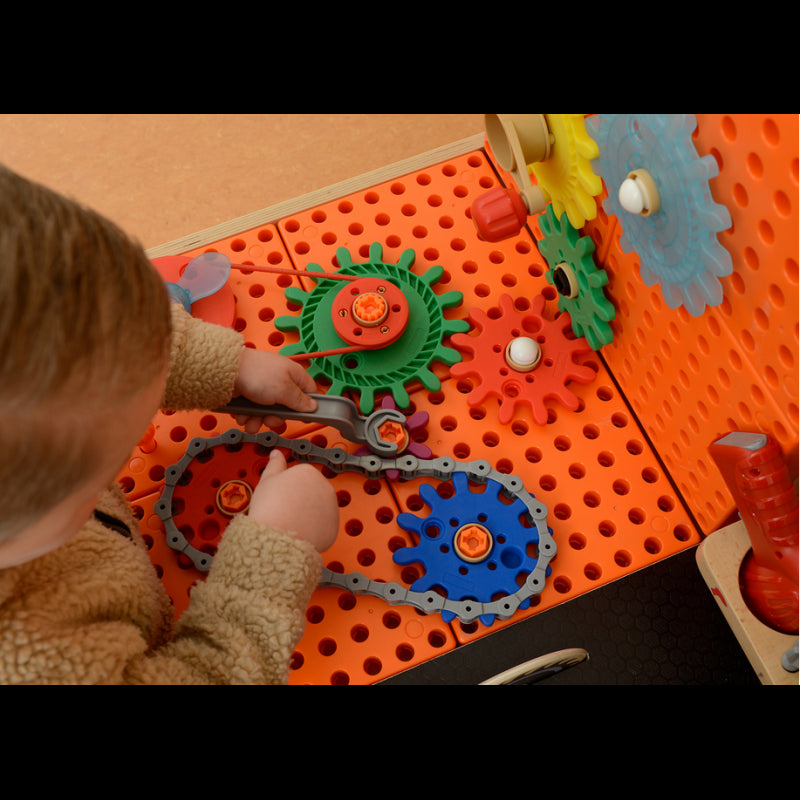 Medinė XXL Montessori STEM dirbtuvė su įrankiais ir priedais, MASTERKIDZ