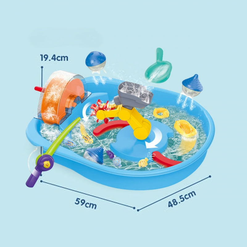 Vandens stalas vaikams su meškere ir priedais 2in1 14el., WOOPIE