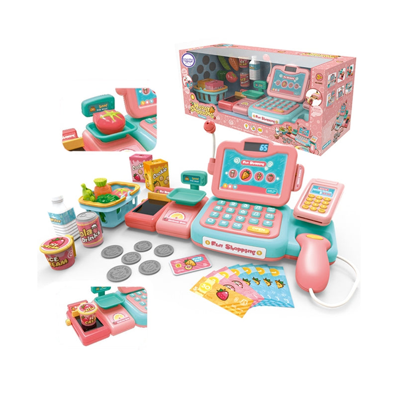 Vaikiška žaidimų kasa su priedais WOOPIE, rožinis