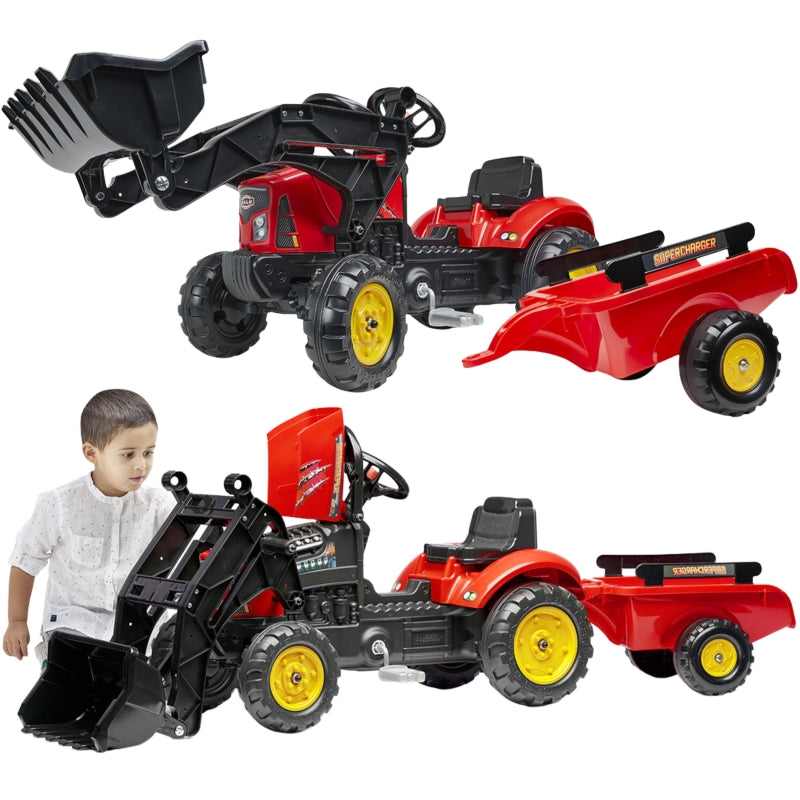 Minamas traktorius Supercharger su priekaba Falk