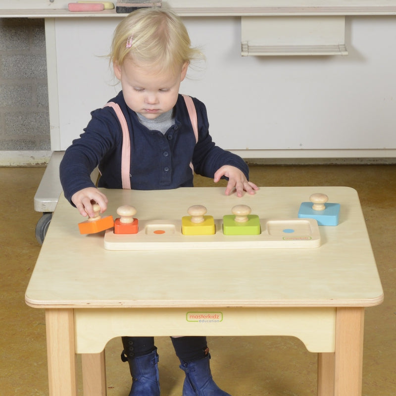 Medinė dėlionė apie dydžius ir spalvas, Masterkidz