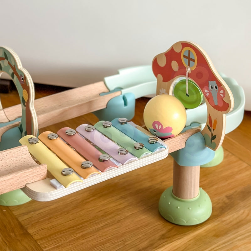 Medinis rutulių takelis su garso efektais FSC WOOPIE GREEN