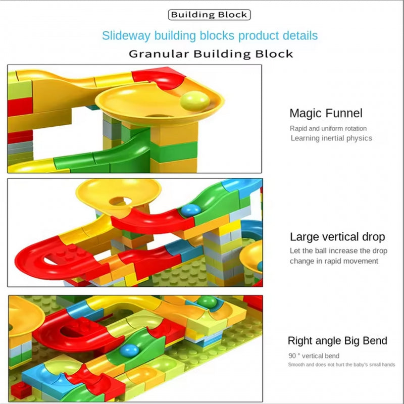 Kamuoliukų trasos kaladėlių rinkinys 340 el, WOOPIE