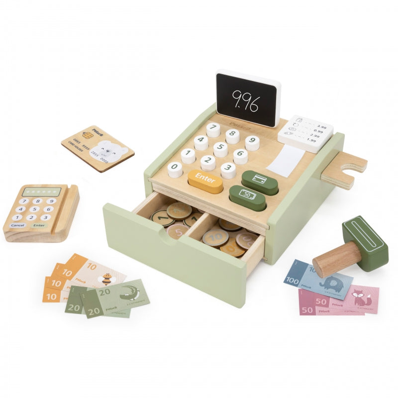 Medinis kasos aparatas, žalias, VIGA