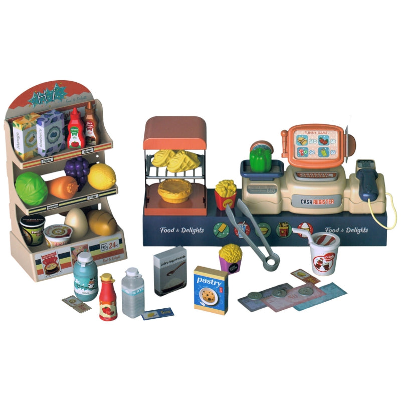 Vaikiškos parduotuvės rinkinys su garso efektais 42 el, WOOPIE