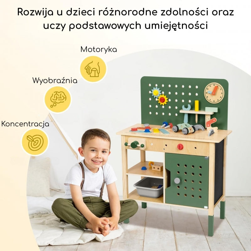 Medinės Montessori edukacinės dirbtuvės vaikams, Woopie GREEN