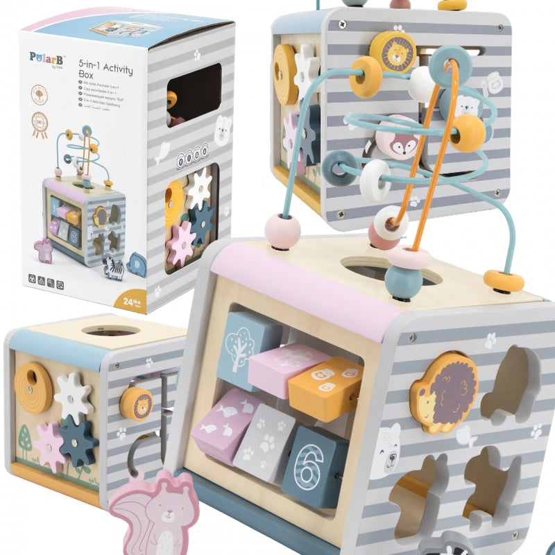 Medinis edukacinis žaidimų centras 5in1, VIGA PolarB