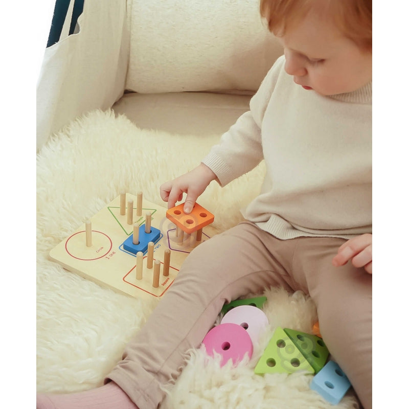 Medinis Montessori geometrinių figųrų rūšiuoklis, TOOKY TOY