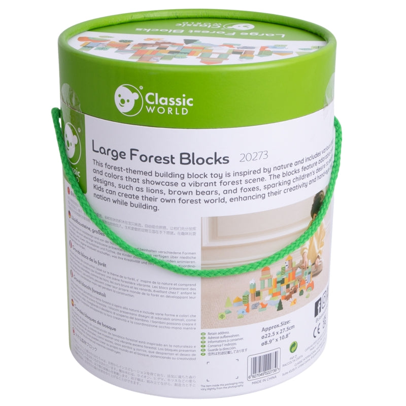 Medinių kaladėlių rinkinys “Miško pasaulis” 100 vnt., CLASSIC WORLD