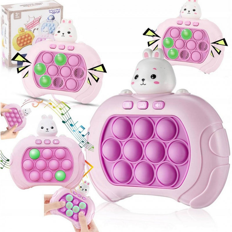 Arkadinis antistresinis žaidimas POP IT su garso efektais, WOOPIE, zuikis, violetinis