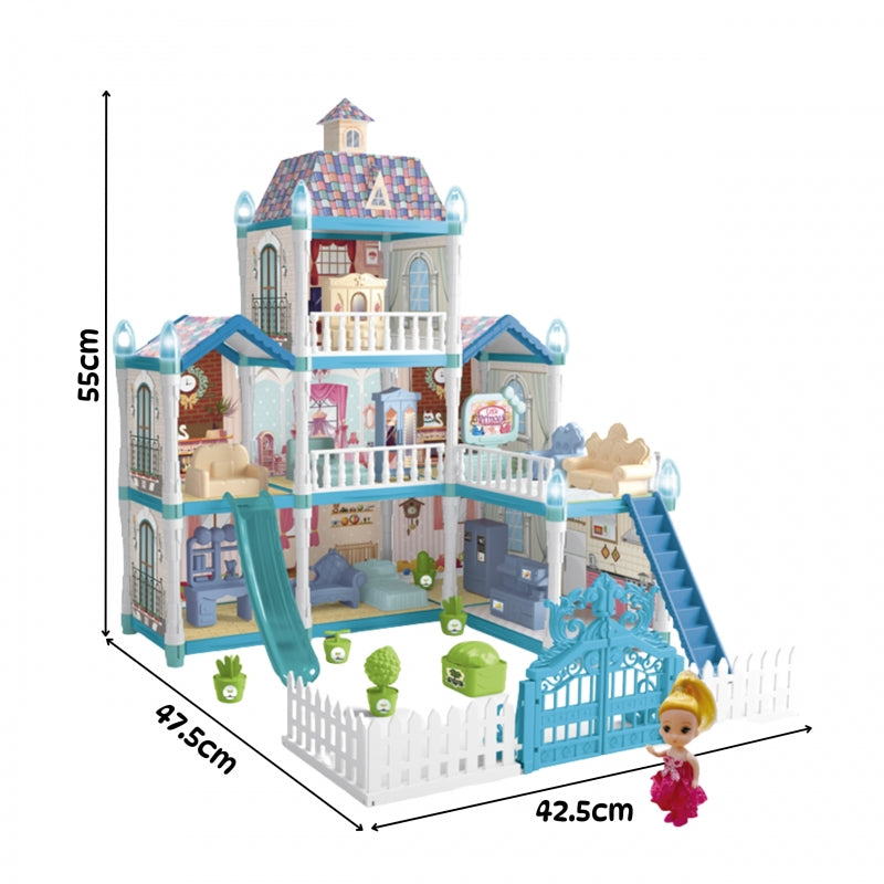 Lėlių namelis „Žiemos sodas“ su priedais ir lėle, 191 el., WOOPIE