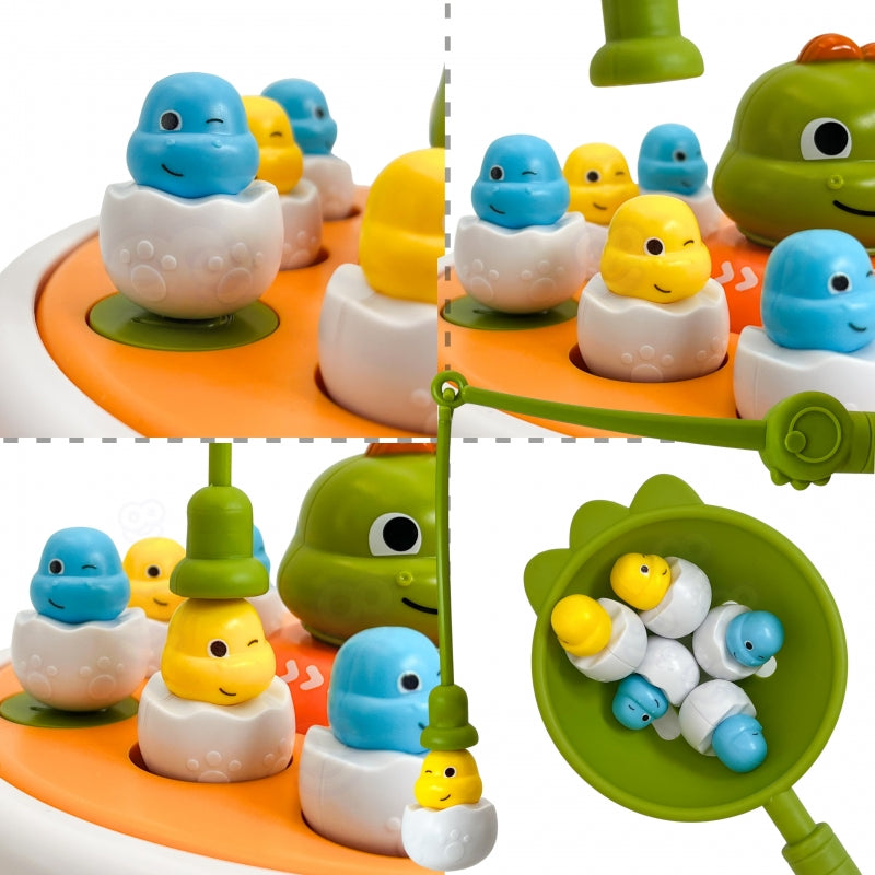 Arkadinis dinozaurų žvejybos žaidimas vaikams 4in1, WOOPIE