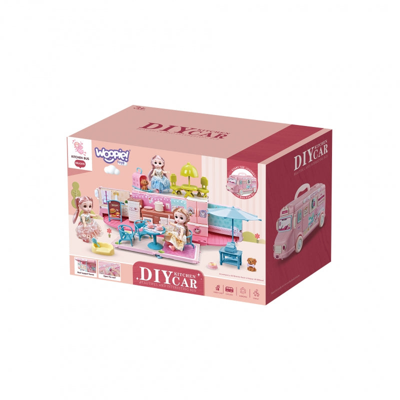 Kemperio ir lėlių namelio rinkinys 2in1 su šviesos ir garso efektais, WOOPIE