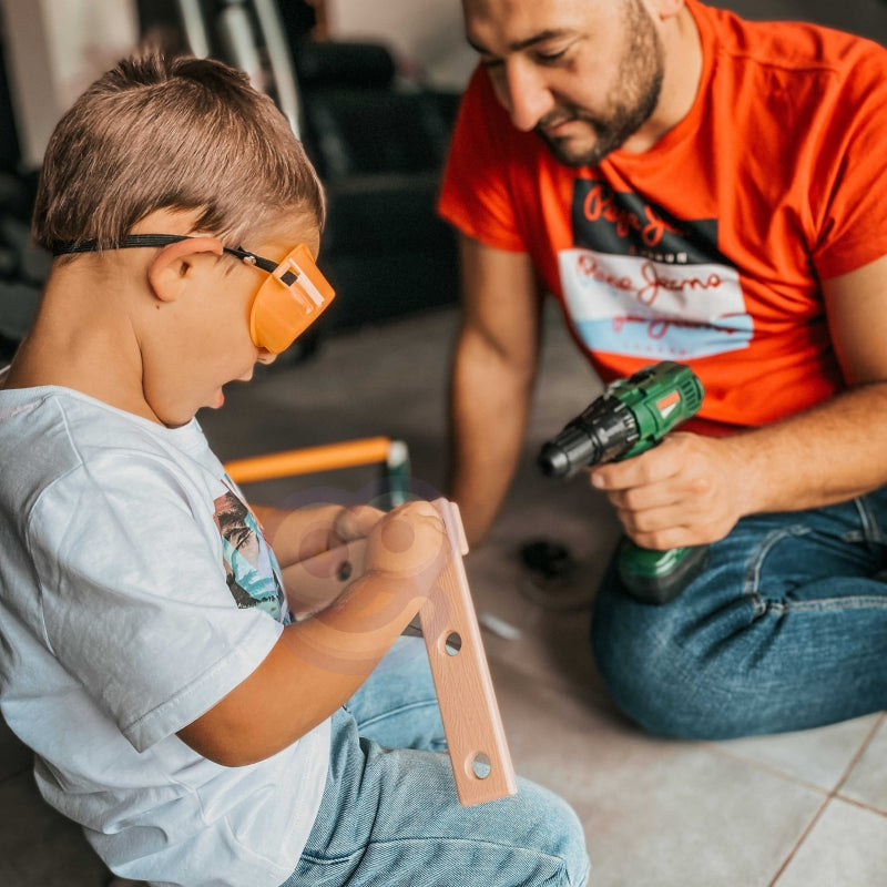 Didelė įrankių dėžė vaikams „Pasidaryk pats“ su priedais 15 vnt.,  WOOPIE