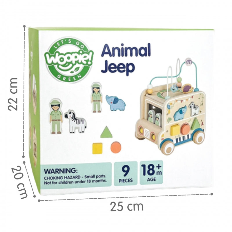 Medinis veiklos kubas - automobilis vaikams WOOPIE GREEN