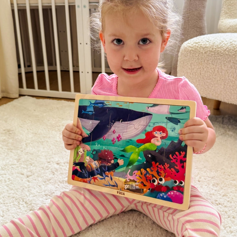 Medinė dėlionė 24 el, jūros paslaptys, VIGA