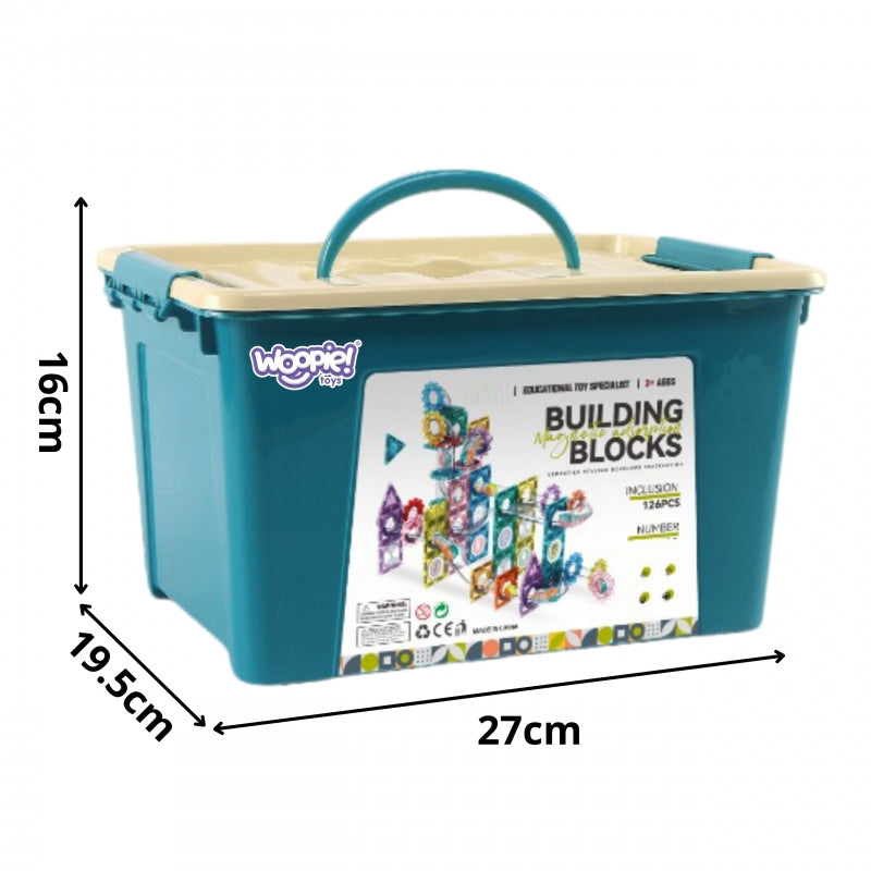 Magnetinis 3D konstruktorius vaikams „ Rutulinis takelis“ 126 vnt. WOOPIE