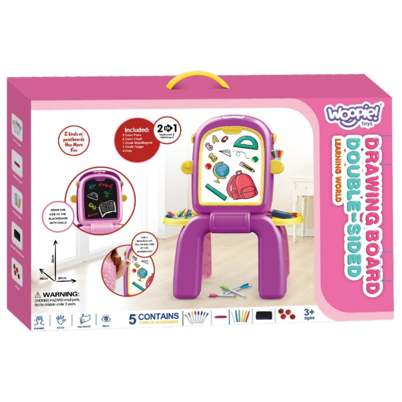 Dvipusė piešimo lenta vaikams 2in1, WOOPIE