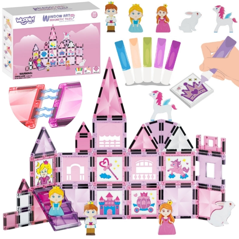 Magnetinis konstruktorius „Princesės pilis“ 50 vnt., WOOPIE