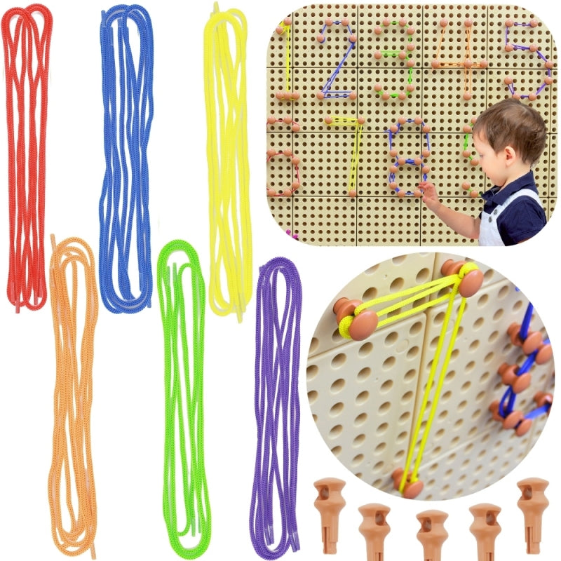 Kūrybinei lentai skirtu smeigtukų ir virvelių rinkinys, 260 el., Masterkidz