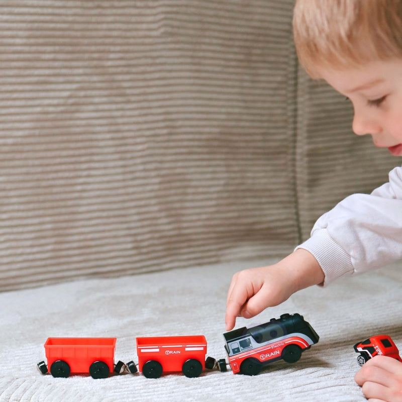 Elektrinis traukinio rinkinys su ūkio gyvūnais 70 vnt., WOOPIE