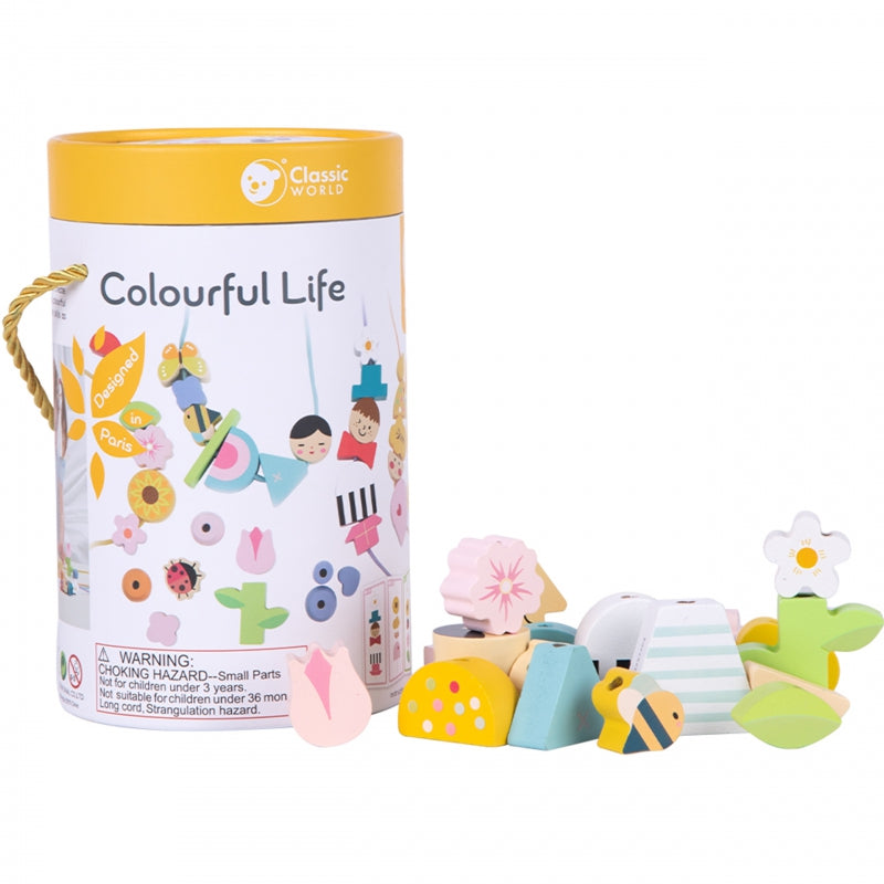 Medinių kaladėlių rinkinys 73 el, CLASSIC WORLD