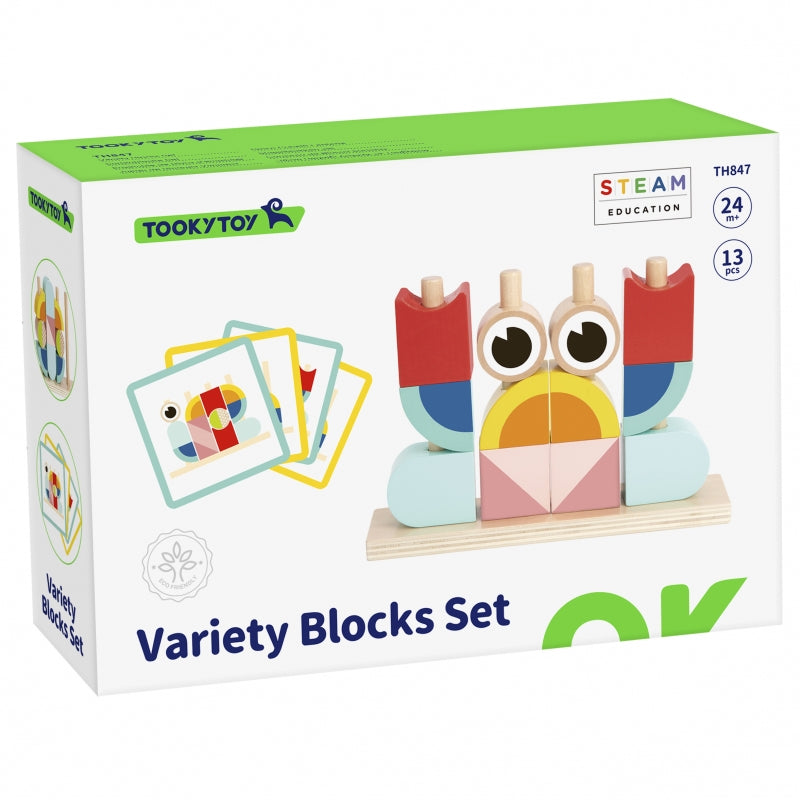 Kūrybinis medinių kaladėlių rinkinys, krabas, TOOKY TOY