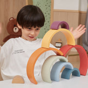 Medinės Montessori kaladėlės, vaivorykštė,  VIGA