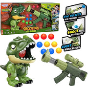 Vaikiškas kamuoliukų pistoleto ir dinozauro rinkinys, WOOPIE