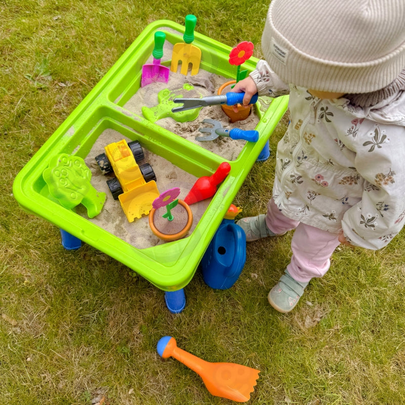 Vaikiškas vandens ir smėlio stalas 2in1 su priedais, WOOPIE