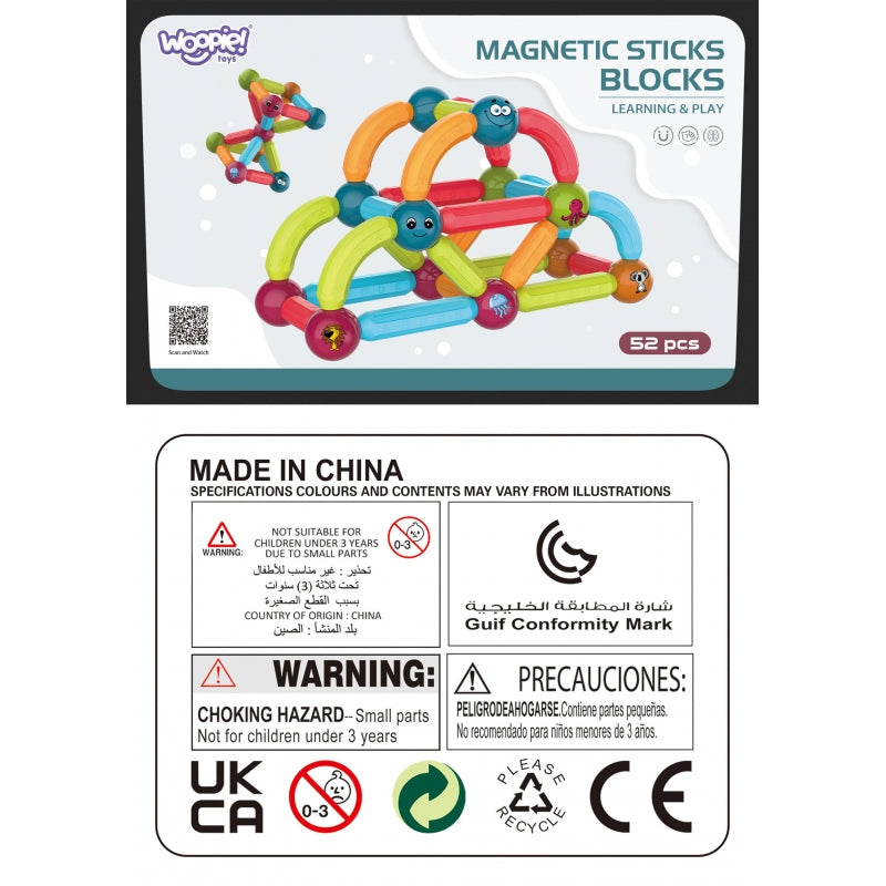 Magnetinis edukacinis konstruktorius 52 vnt. Woopie
