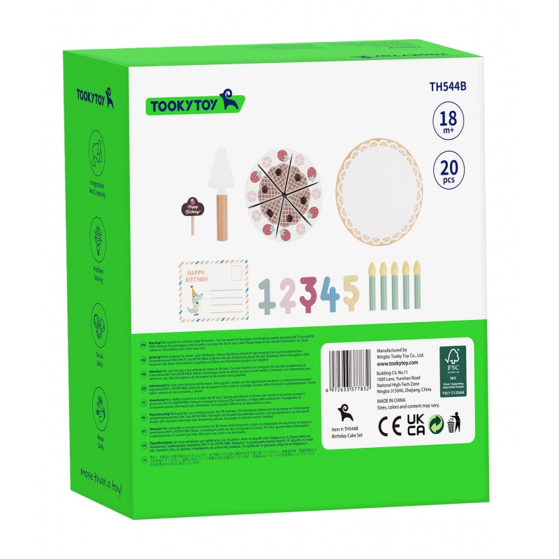 Medinis gimtadienio torto rinkinys su priedais, TOOKY TOY