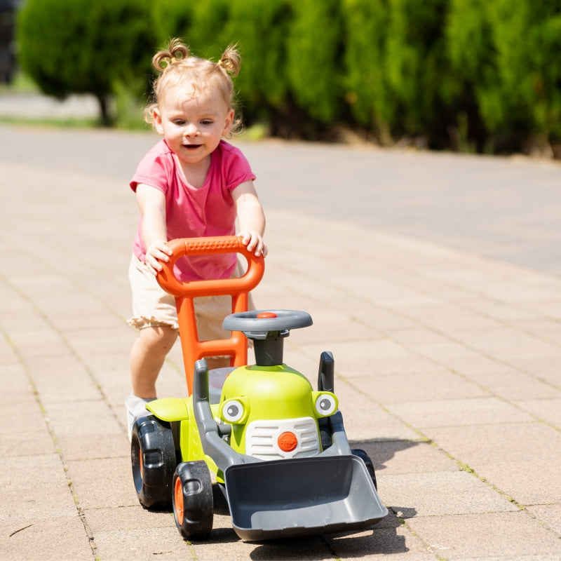 Paspiriamas traktorius su priekaba ir kaušu, žalias, FALK