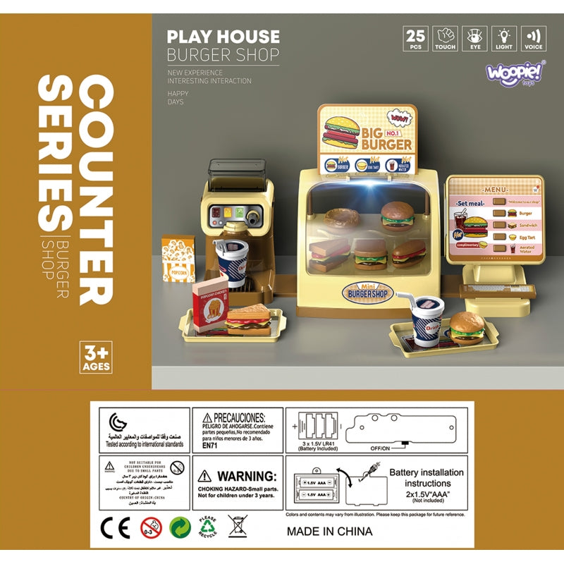 Mini mėsainių parduotuvė vaikams  WOOPIE 25 el.