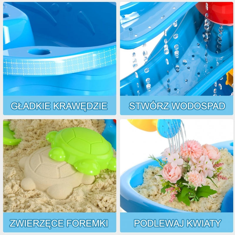 Didelis vandens ir smėlio stalas vaikams 37 el., WOOPIE