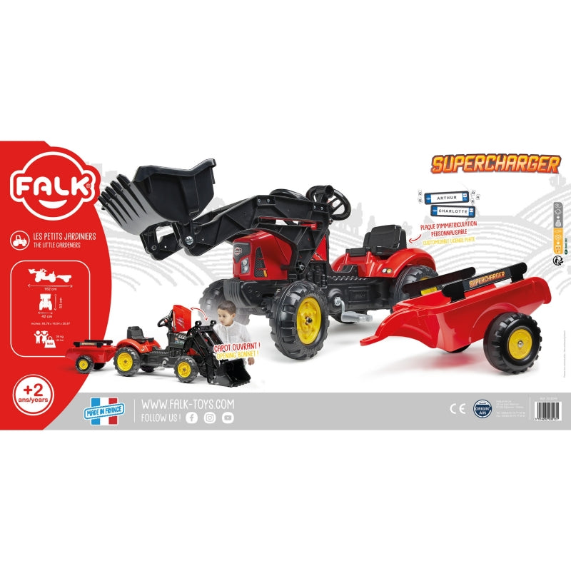 Minamas traktorius Supercharger su priekaba Falk