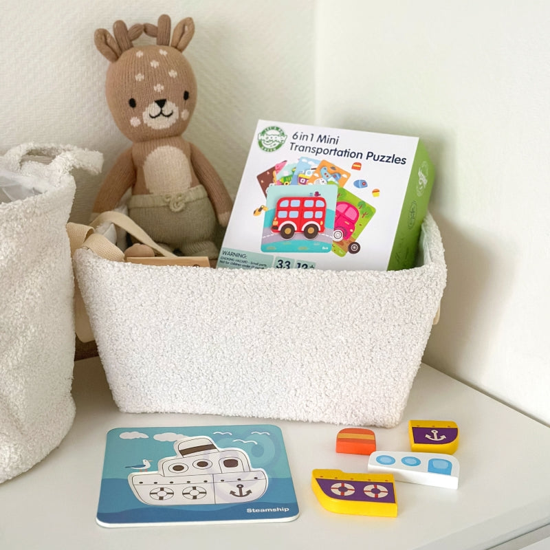 Medinė Montessori dėlionė, transporto priemonės, WOOPIE