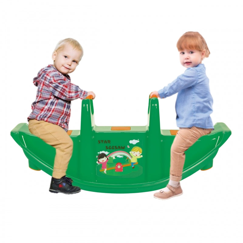 Dvivietės balansinės sūpynės vaikams „STAR Seesaw“, žalia, WOOPIE