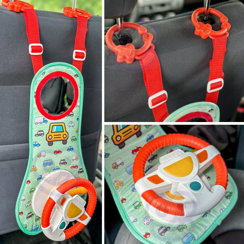 Interaktyvus automobilio vairo komplektas su garso ir šviesos efektais, WOOPIE