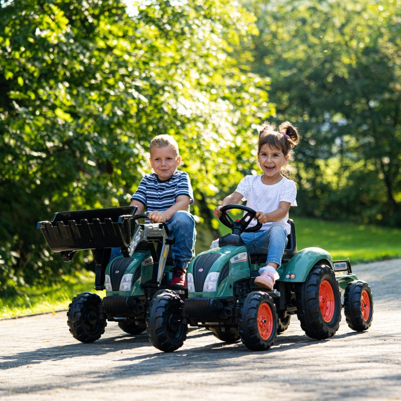 Traktorius Lander su pedalais ir priekaba, FALK, žalias