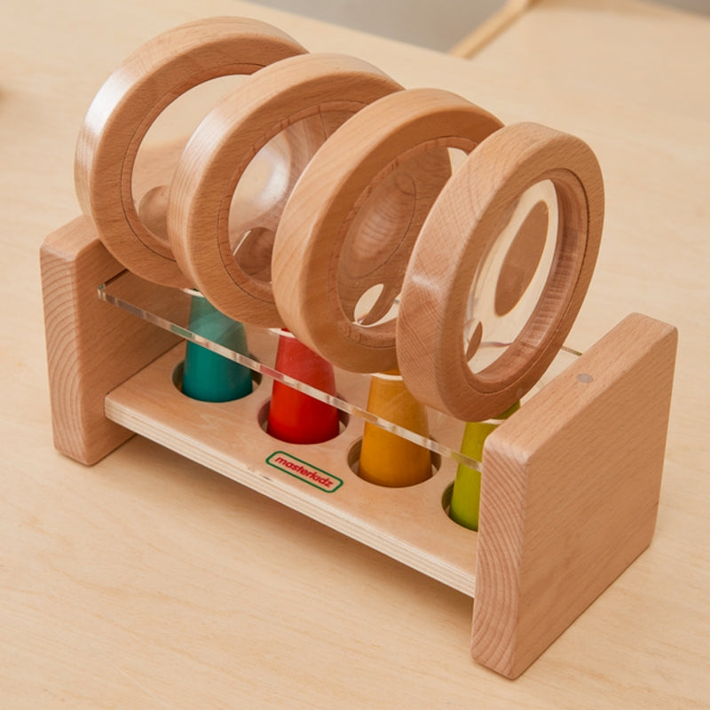 Medinis padidinamųjų stiklų rinkinys vaikams su laikikliu