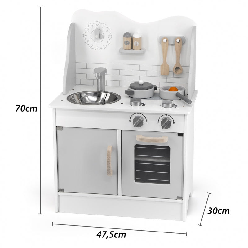 Mėdinė virtuvėlė Eco su priedais VIGA PolarB, pilka