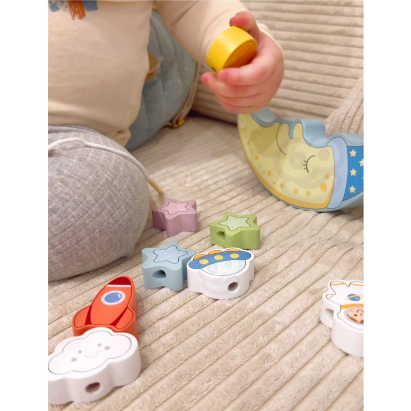 Medinė Montessori balansuojanti dėlionė, mėnulis, TOOKY TOY