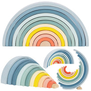 Medinė Montessori dėlionė vaikams „Rainbow“, TOOKY TOY