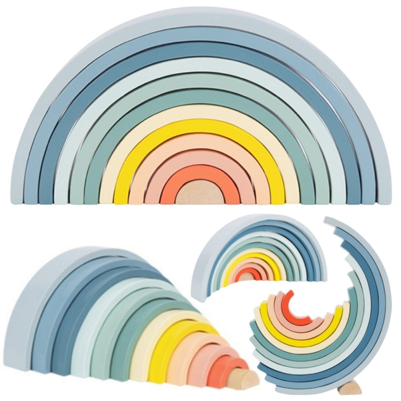 Medinė Montessori dėlionė vaikams „Rainbow“, TOOKY TOY