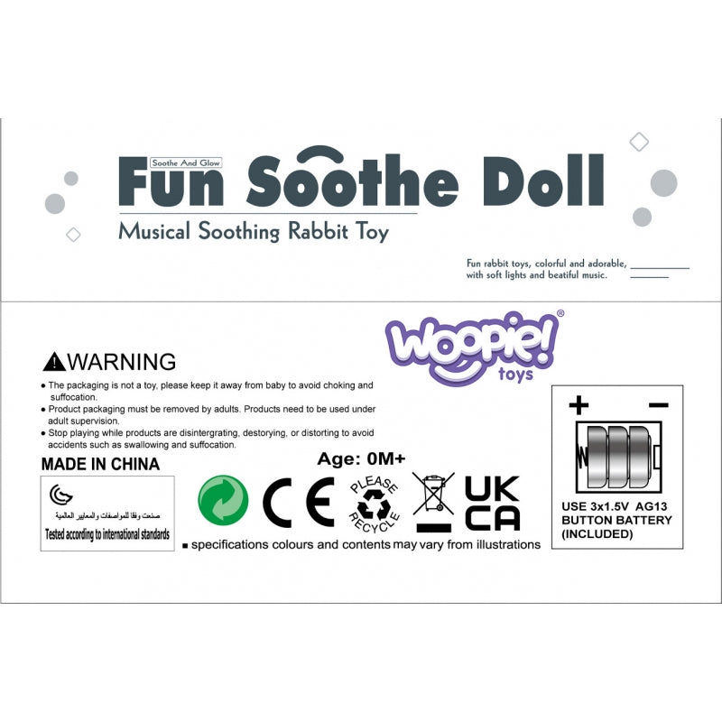 Interaktyvus zuikis su garso ir šviesos efektais, mėlynas, WOOPIE BABY